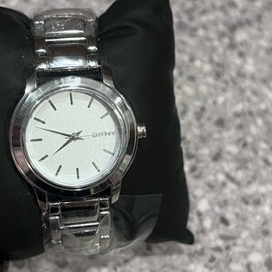 DKNY Silver Men's Stainless Steel Bracelet Watch with White Dial